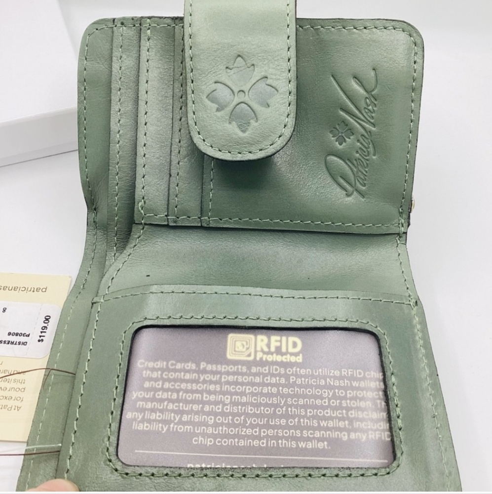 Patricia Nash Sage Leather Wallet - Picture 2 of 3